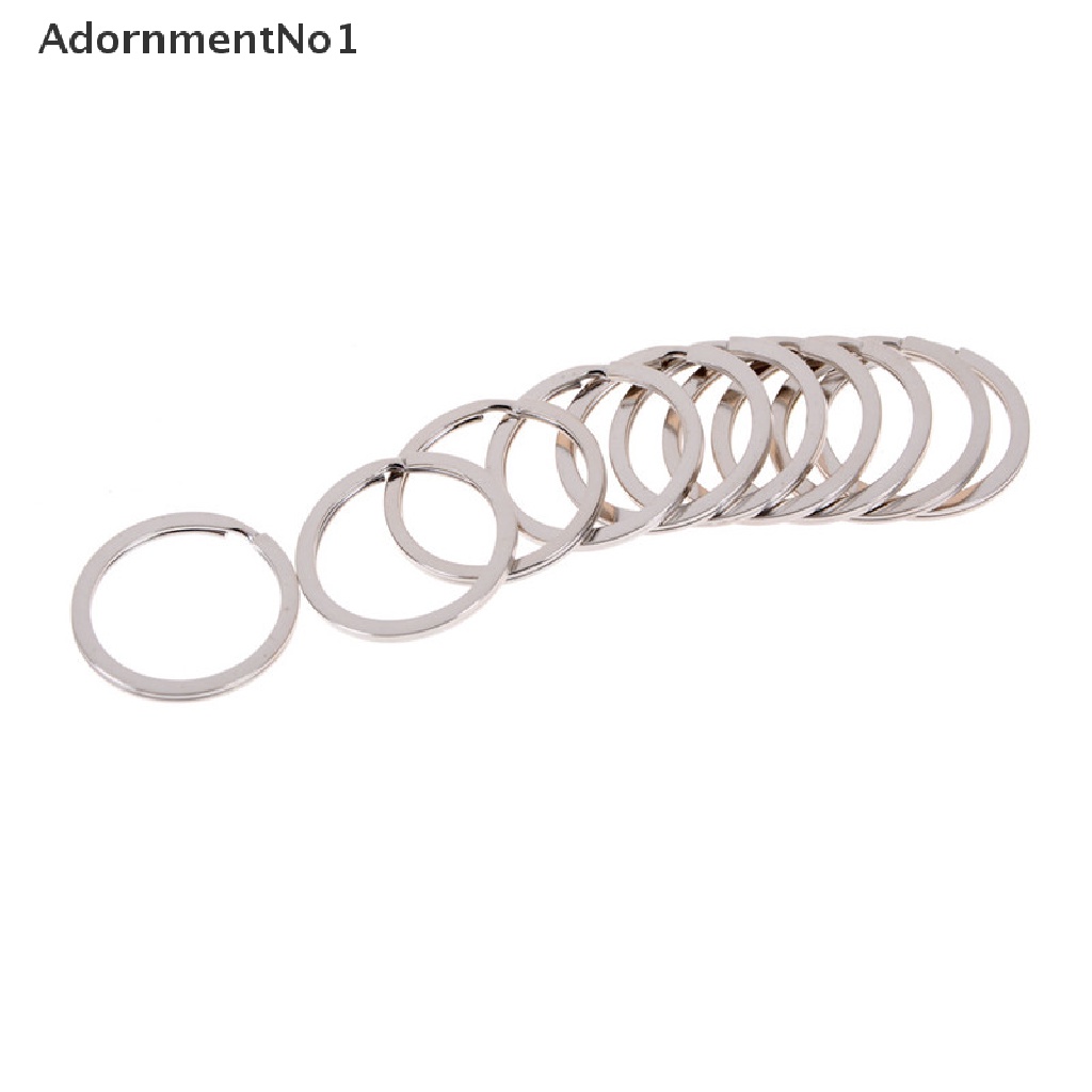 (AdornmentNo1) 10pcs Gantungan Kunci Split Ring Bahan Metal 1.5x25mm