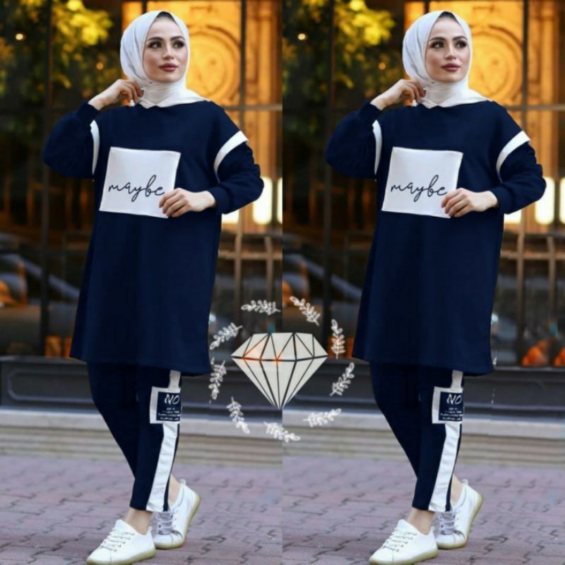 SET CELANA MAYBE HODIE, BABYTERRY, GAMIS HIJAB MUSLIM, SETELAN