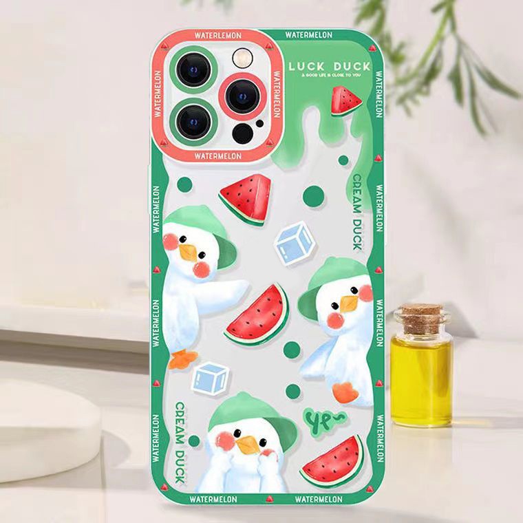 Soft Case Silikon TPU Transparan Motif Bebek Untuk IPhone 14 13 12 11 Pro X XR XS Max SE 6 6S 7 8 Plus