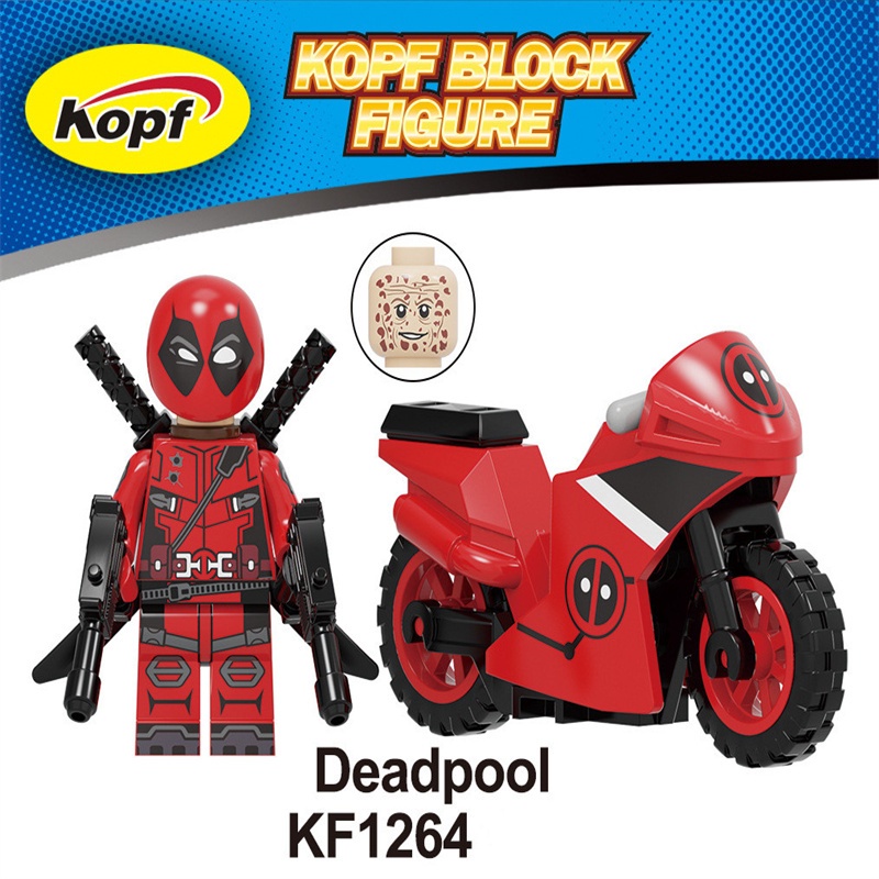 Marvel Mainan Balok Bangunsusun Mini Model Bentuk Deadpool Spider Man Untuk Anak