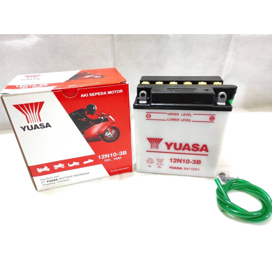 Accu / Aki Motor Basah Yuasa VIAR, TOSSA, Vespa 12N10-3B