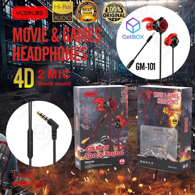 Headset Gaming YESPLUS GM-101 4D Double Mic Hitam