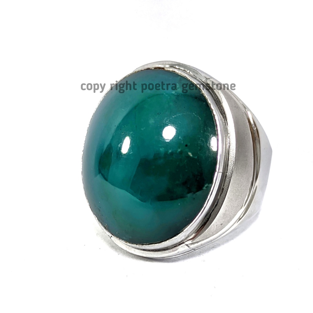 Natural Batu Akik Bacan Big Size Ring Monel BC01