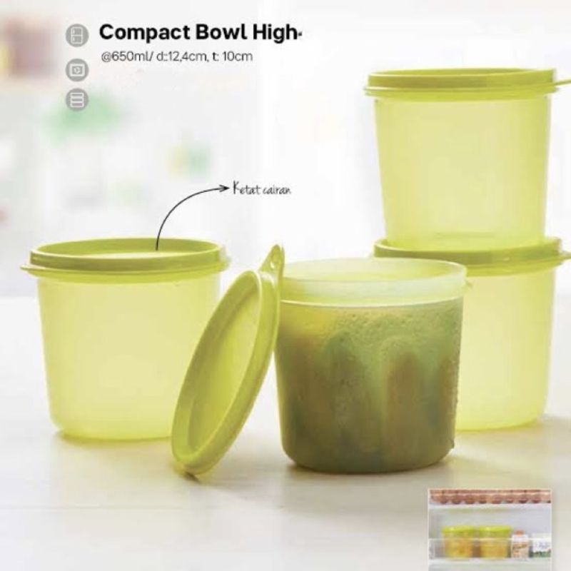 Tupperware Compact High Bowl Original - Tupperware hijau kotak makanan wadah penyimpanan - Tupperwar