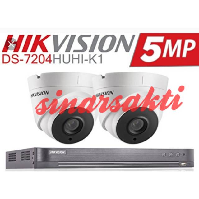 PAKET CCTV HIKVISION 4 CHANNEL 5MP 2 CAMERA HARDISK 500GB KOMPLIT TGGL PASANG MURAH