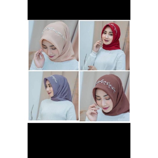Hijab segi empat bella square payet mutiara