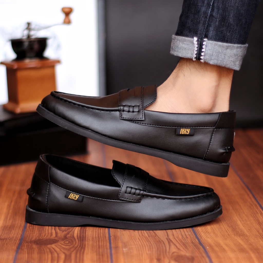 FENII - Sepatu Formal Pria Casual Kantoran Nikahan Kulit Syntetis Asli Original Sepatu Pantofel Pria Resmi Formal Hitam Coklat Gaya Trendy Kasual Kantor Kuliah Pesta Nikah Kondangan Gereja Kerja PNS Guru Kekinian Terlaris Terbaru Murah