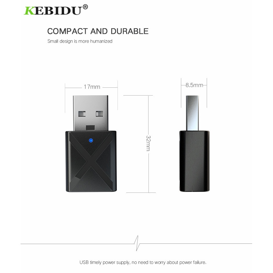 KEBIDU 2 in 1 USB Dongle HiFi Audio Bluetooth Transmitter &amp; Receiver - KN320