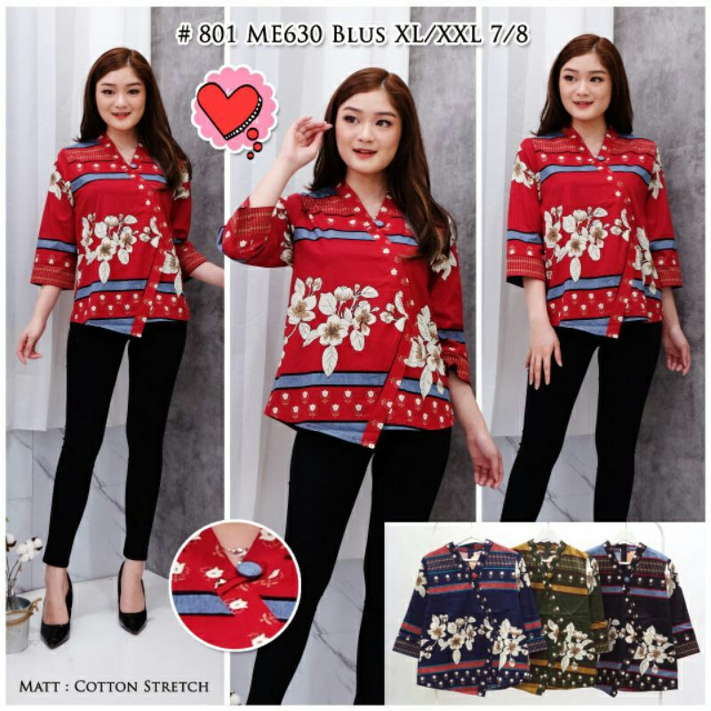 Atasan batik merah| atasan cantik