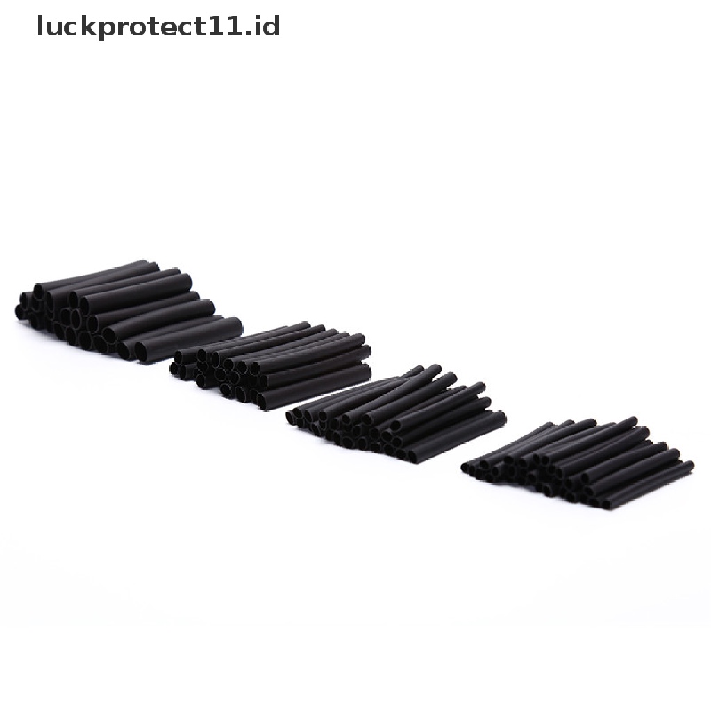 //HG&amp;ID// Fashion 127Pcs Black Glue Weatherproof Heat Shrink Sleeving Tubing Tube Assortment Kit .