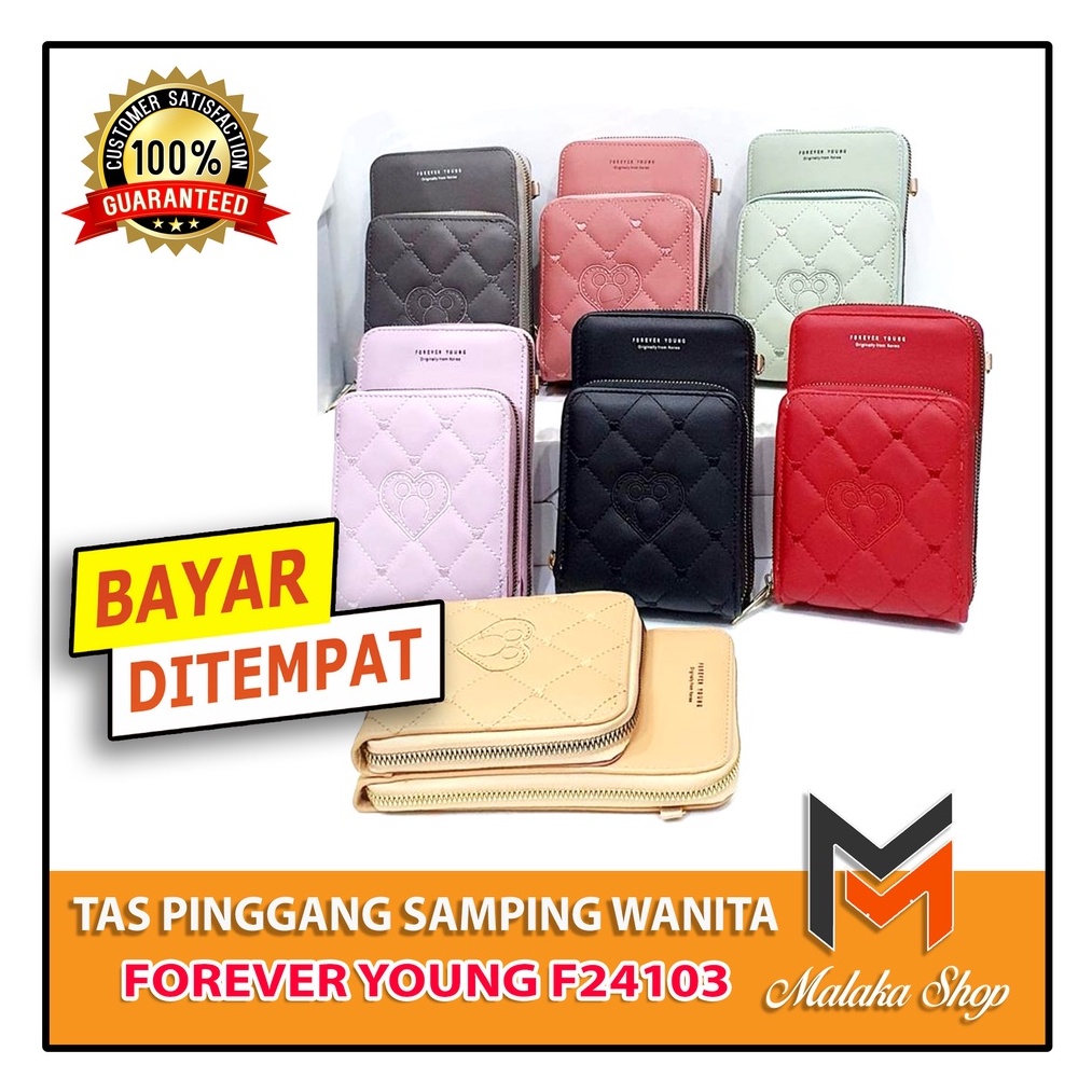tas selempang hp wanita  sling bag hp Import Forever young 2 Resleting Tas tali  F24103