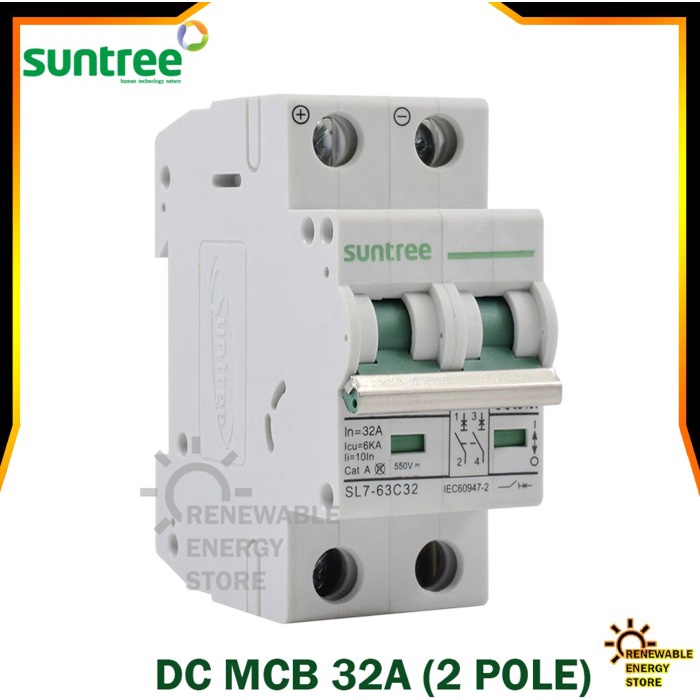 Suntree Dc Mcb 32A, 2 Pole, 550Vdc