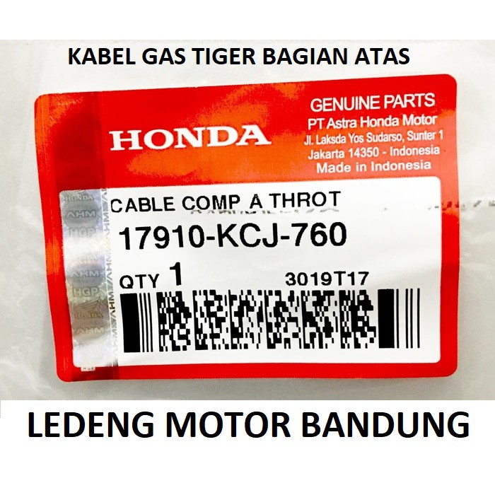 Kabel Gas Tiger Lama Atas Throttle Cable Original Honda 17910-KCJ-760