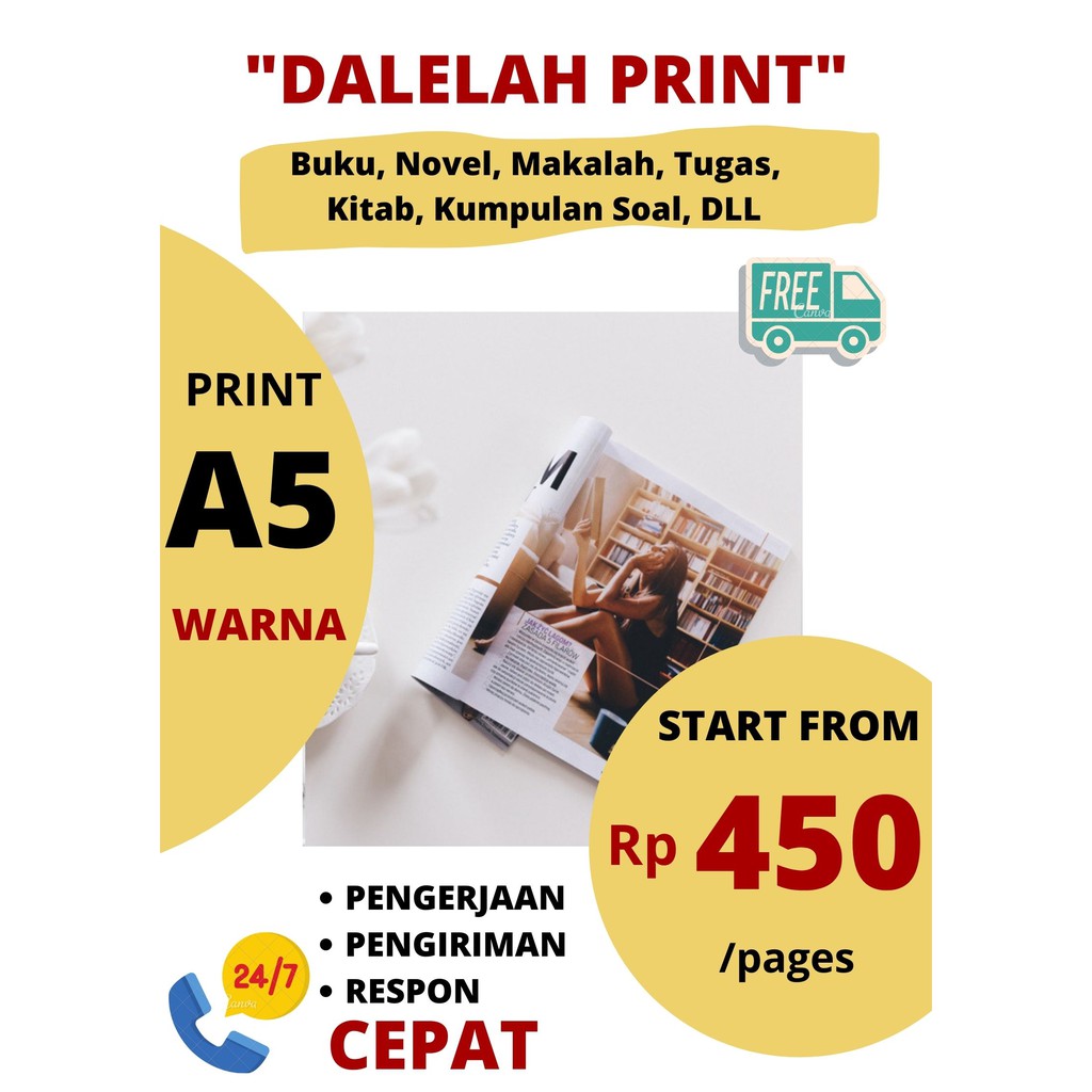 

PRINT BUKU, DOKUMEN, TUGAS, MAKALAH, KITAB, KUMPULAN SOAL, DLL UK A5 WARNA ONLINE