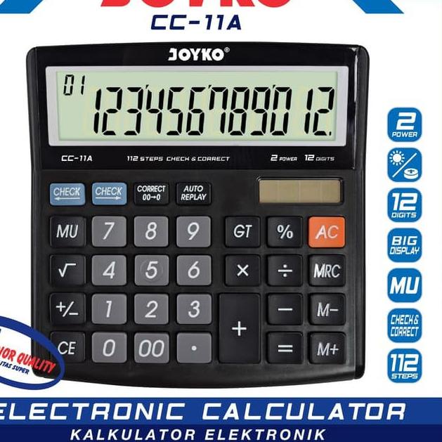 

Super sale 12.12 Calculator Kalkulator Joyko CC-11A 12 Digits Check Correct MURAH ㅅ