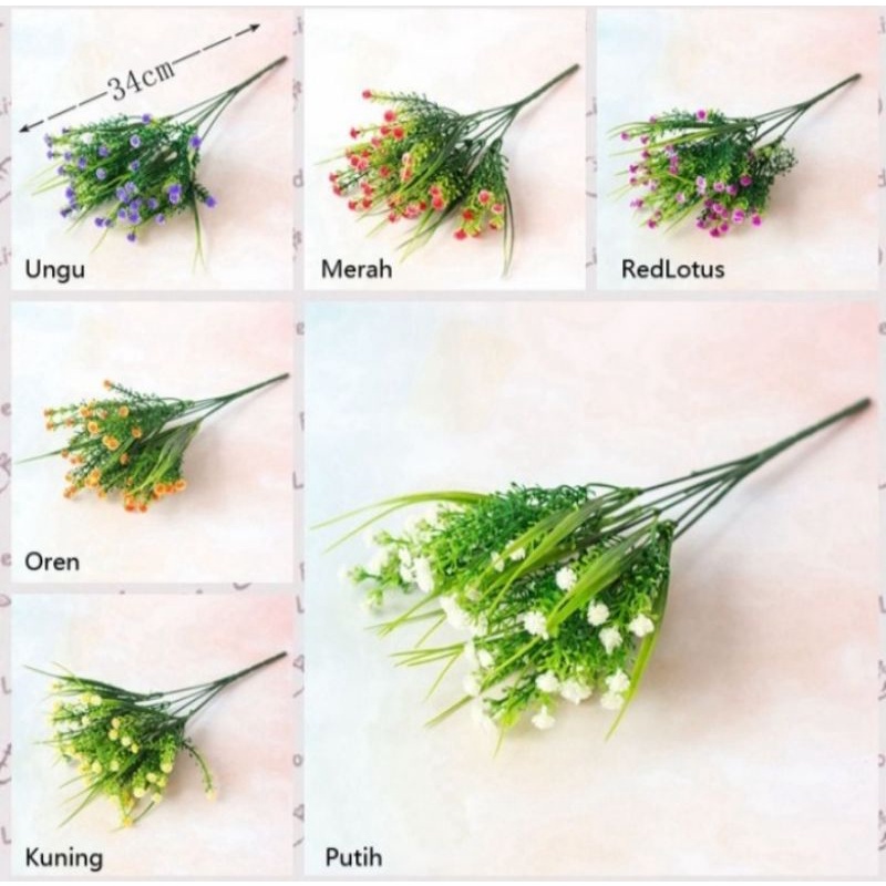 RUMPUT BUKET BUNGA BABY BREATH BUNGA ARTIFICIAL PLASTIK RUMPUT HIAS DEKORASI