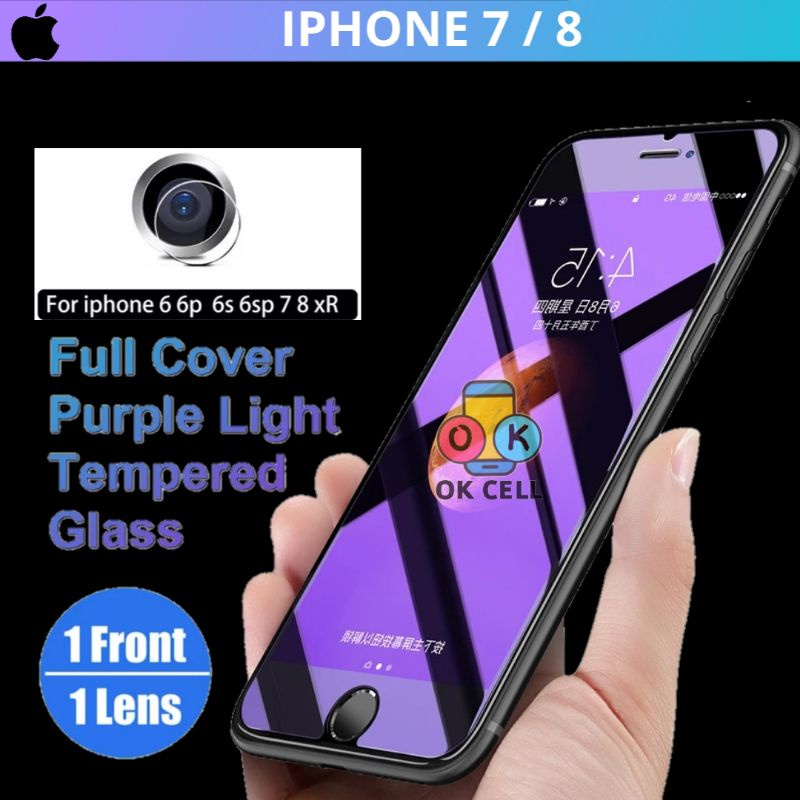 Tempered Glass Anti Blue Light iPhone 7 8 - Tg Anti Gores Radiasi iPhone 7 8 Full Screen Protector