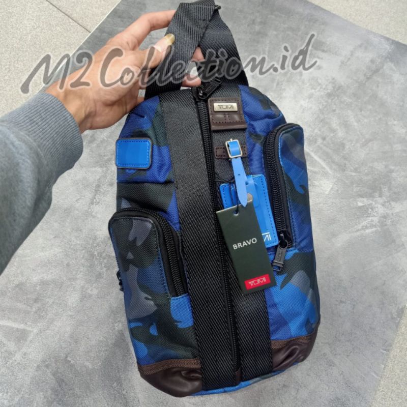 New Slingbag Tumi Saratoga Camo Blue Bodybag Tas Selempang Mirror Quality