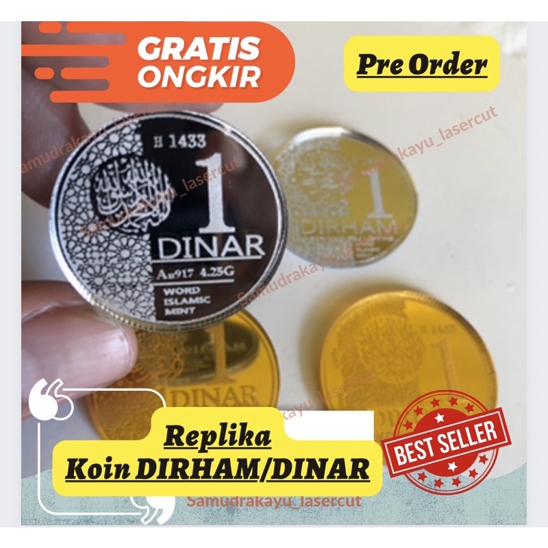 REPLIKA KOIN DIRHAM/DINAR (BAHAN AKRILIK)