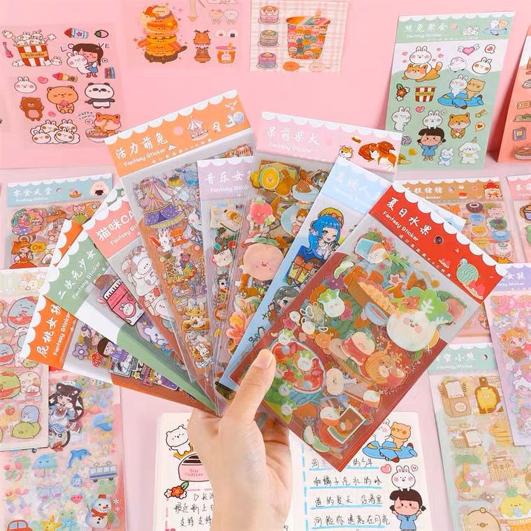 

[HARU] 6 sheets Fantasy Stickers Modern Style Stiker Journal Scrapbook Bujo DIY Stiker Karton Cartoon