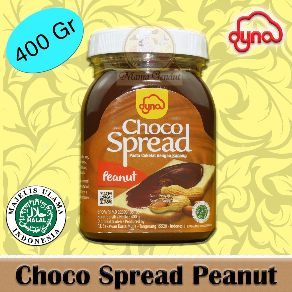 

Selai Roti/Selai Coklat/Coklat Oles/Dyna Choco Spread Peanut Selai Coklat Kacang 400 gr