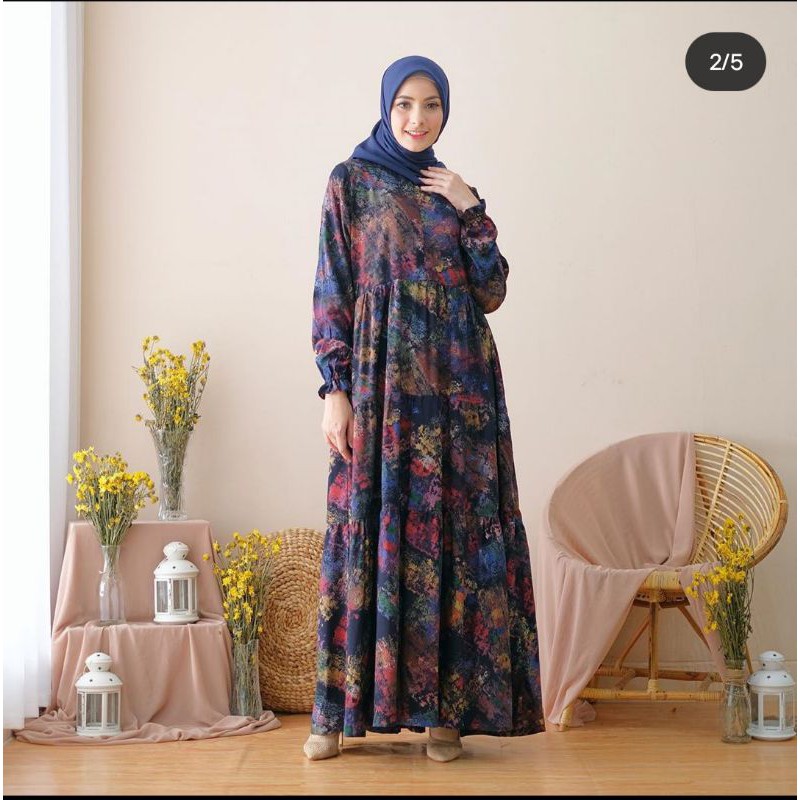 dress / homedress / gamis zunaira abstrak 01