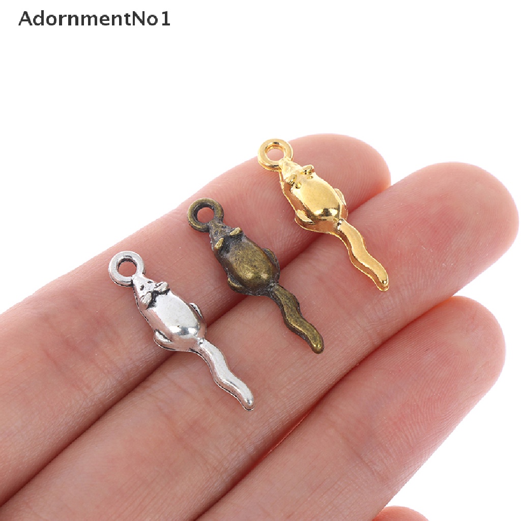 (AdornmentNo1) 10pcs Liontin Bentuk Tikus Kecil 24x6mm Untuk Membuat Perhiasan