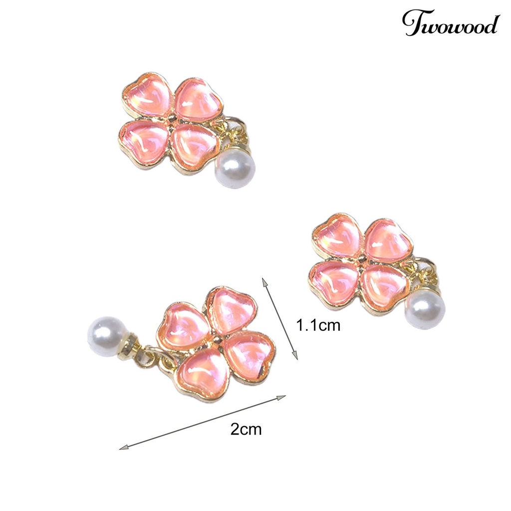 Twowood 3Pcs / Set Ornamen Kuku Mini Bahan Alloy Tahan Lama Untuk Manicure