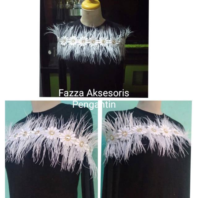Bulu Ostrich Manja Pundak/Bolero Bulu Ostrich