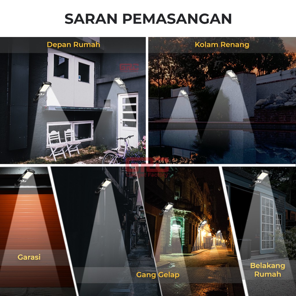 Lampu Solar Cell Tenaga Surya Otomatis Dinding Outdoor Taman Sensor Gerak LED Light Tembok