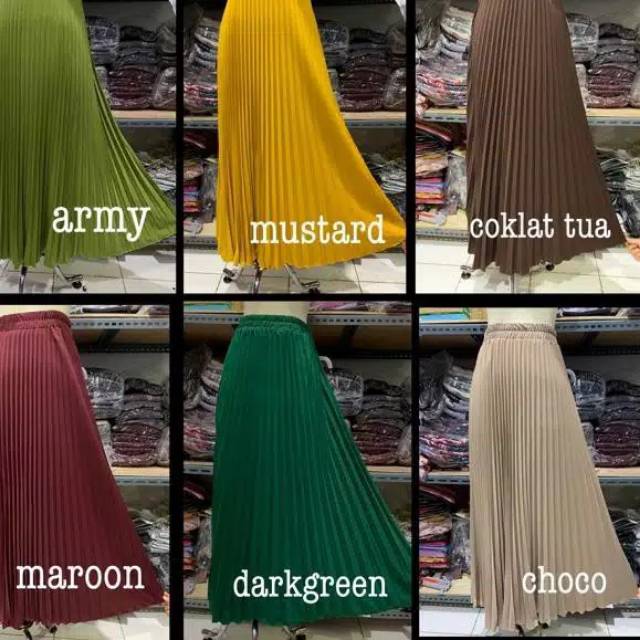 HOT*KOMPLIT WARNA ROK PRISKET//ROK PANJANG WANITA