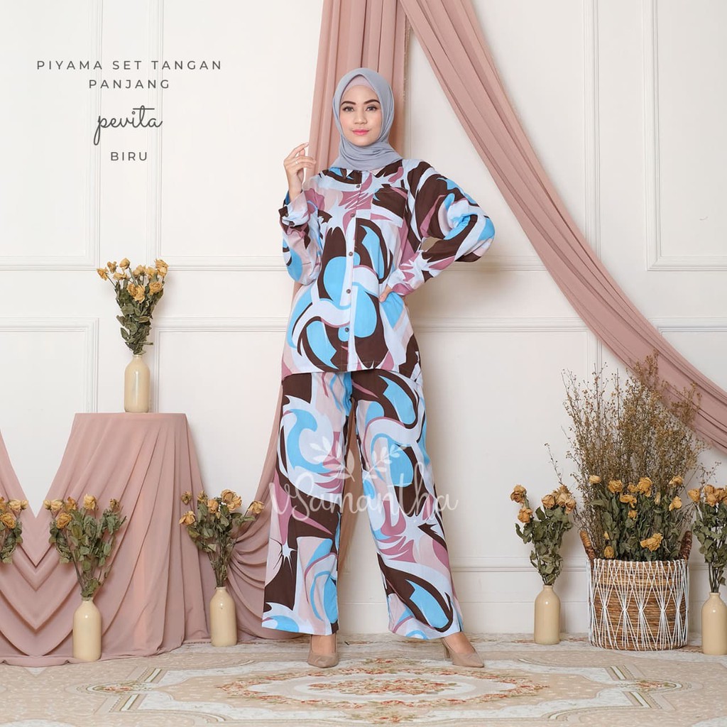 vSamantha - Pajamas Set / Piyama One Set Kemeja Tie Dye