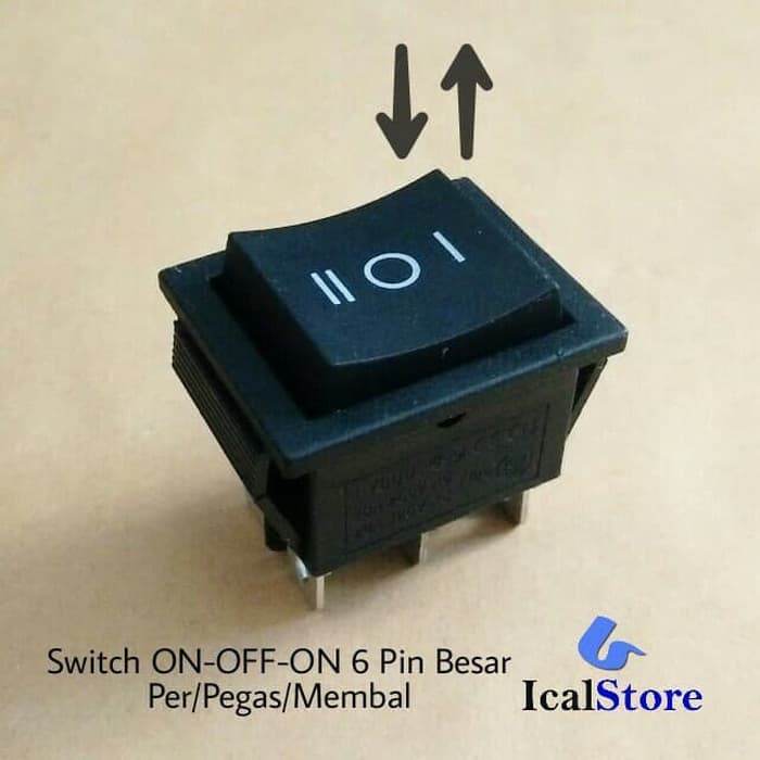 Saklar / Switch Besar On Off On 6 pin Hitam