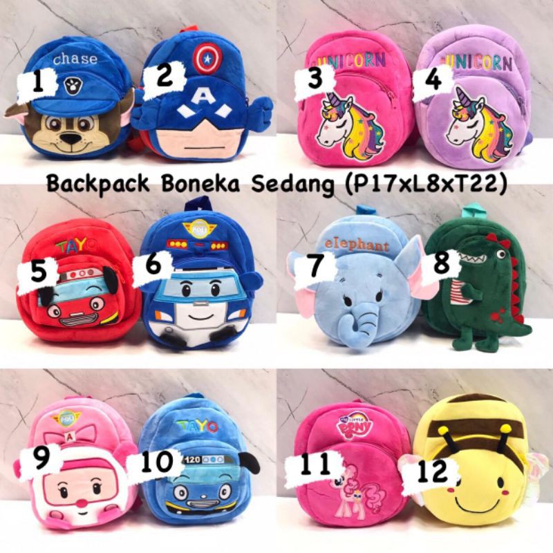 TAS RANSEL BONEKA SEDANG