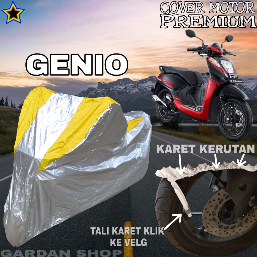 Sarung Motor GENIO Silver KUNING Body Cover Genio PREMIUM