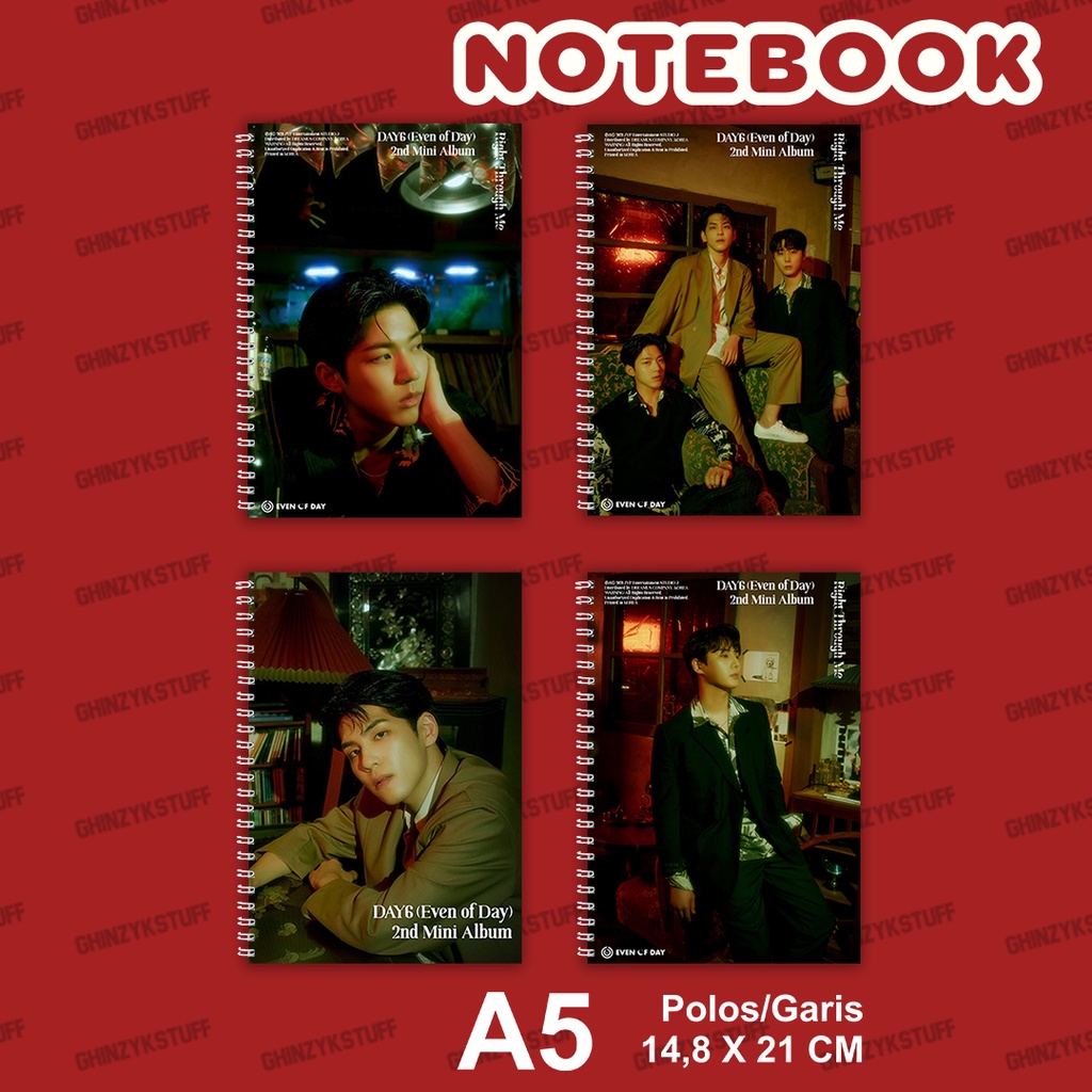 

Notebook KPOP DAY 6 Right Through Me Ukuran A5 14,6 cm x 21 cm Seri 2