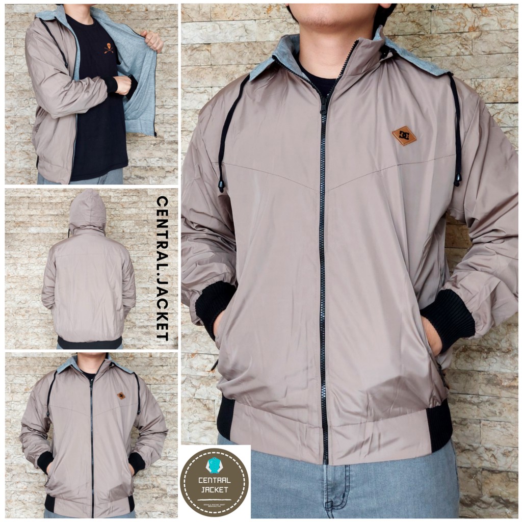 Jaket Parasut Pria Bolak Balik Taslan Waterproof - Jaket Pria BB Keren Tebal High Quality