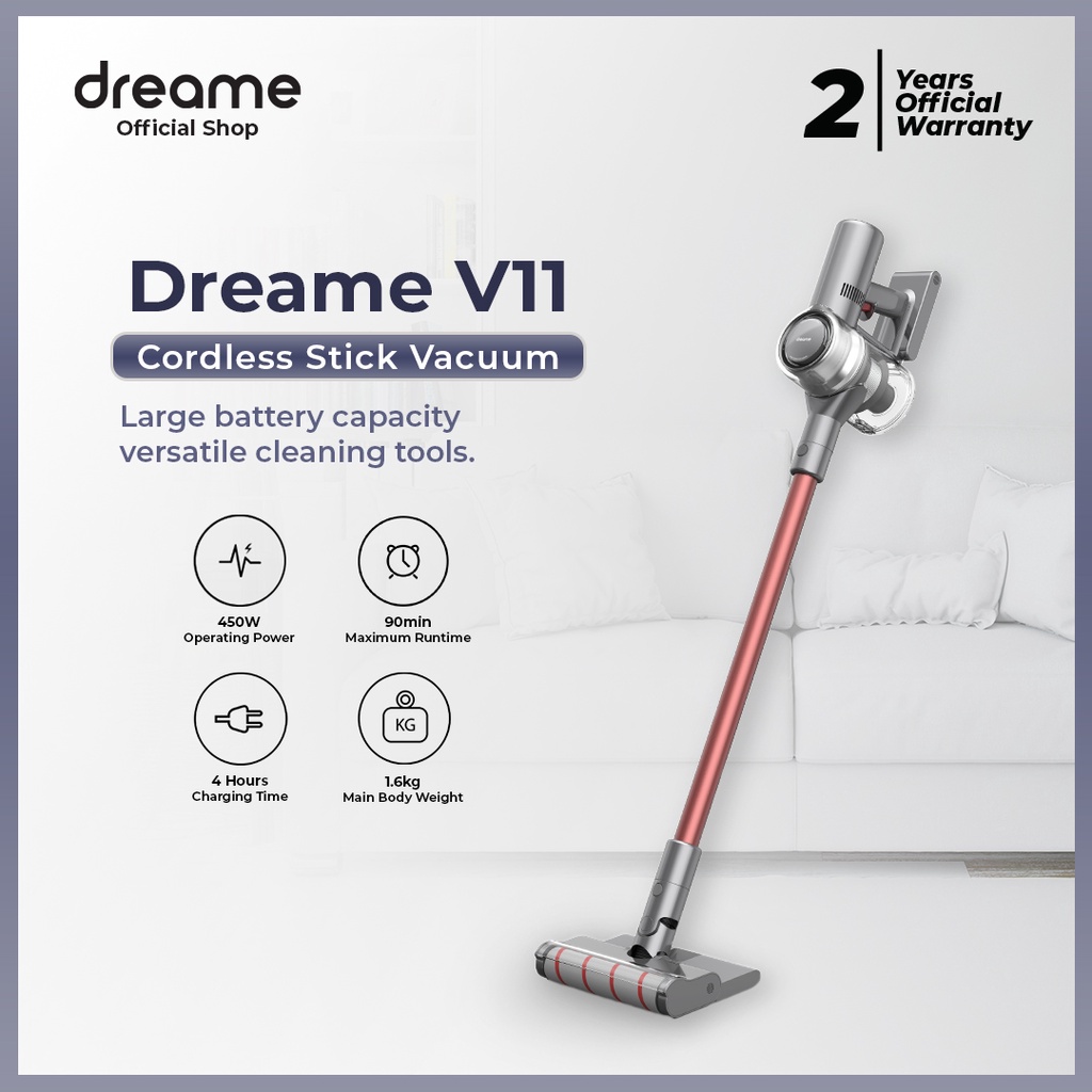 Jual Dreame V11 Cordless Stick Vacuum Cleaner Handheld 25kPa OLED