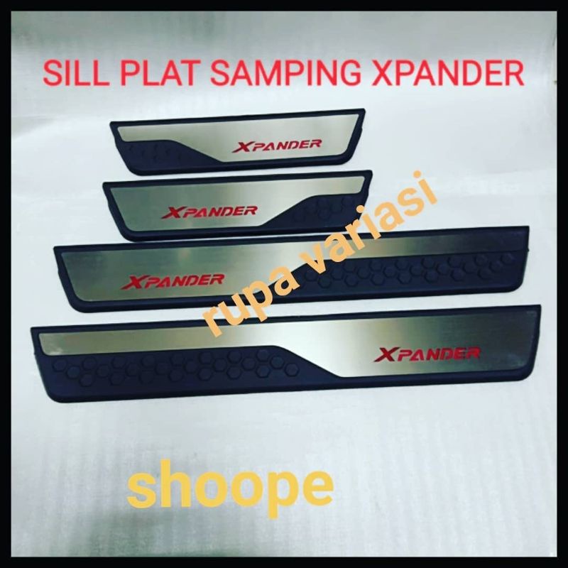 silplate sill plate samping PINTU MITSUBSHI xpander / cross / exceed / sport / ultimate hitam stainless