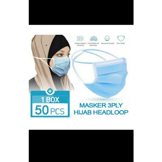 Masker Medis Headloop(Hijab) dan Earloop Face Mask 3 Ply