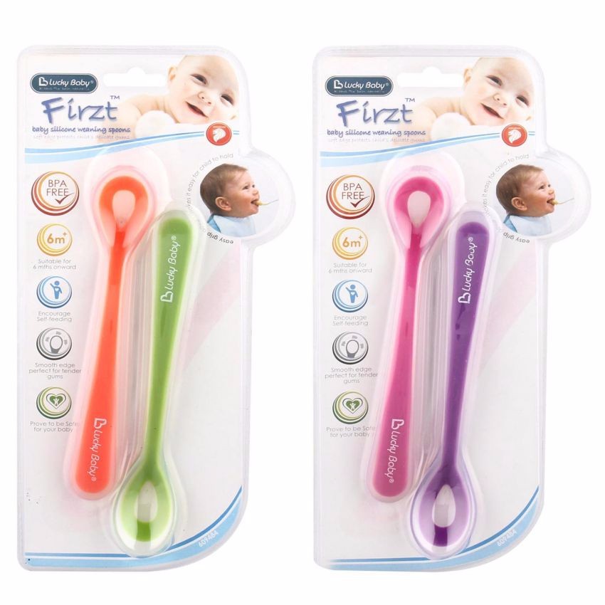 Lucky Baby 609484 Firzt Baby Silicone Weaning Spoon / Sendok Makan