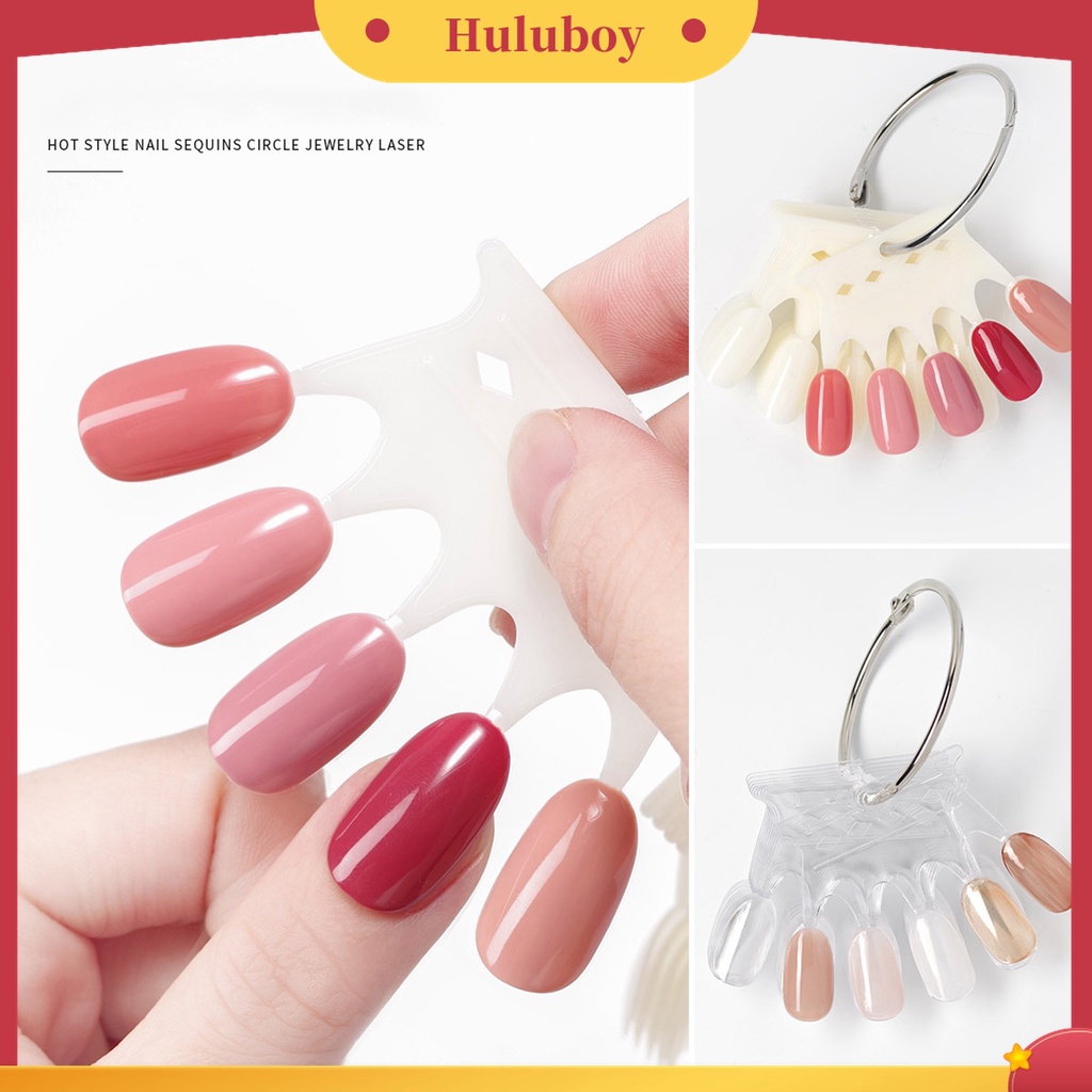 Huluboy Huluboy♡ 10 / 50 Pcs Stik Display Kuku Palsu Bentuk Kipas Bahan ABS Untuk Praktek Manicure