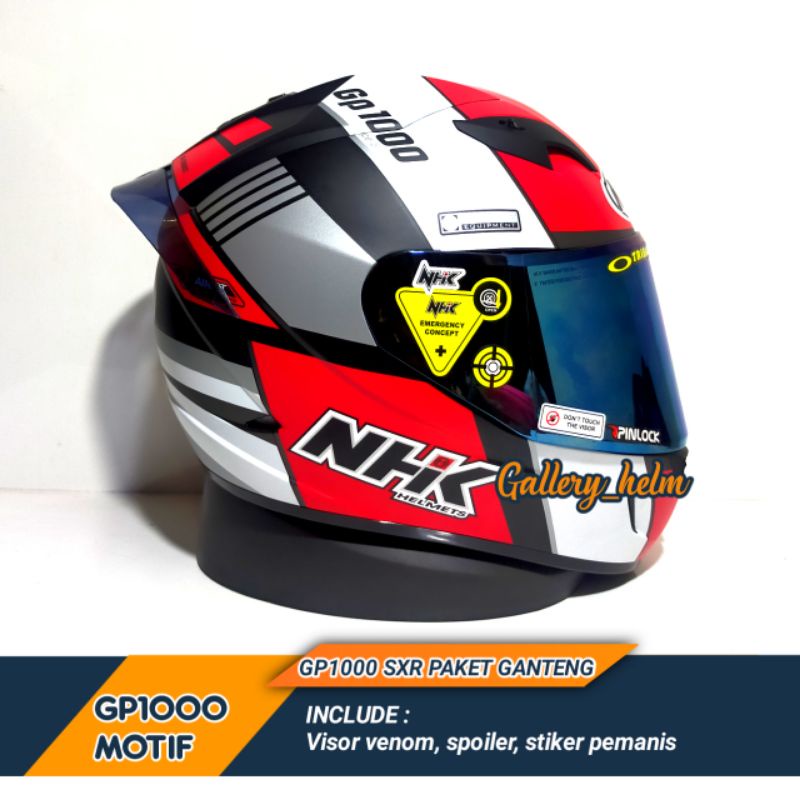 HELM NHK GP1000 SXR RED DOFF | PAKET GANTENG HELM NHK DOUBLE VISOR