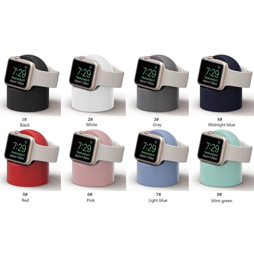 braket silikon mode nakas, basis jam alarm untuk Apple Watch 45mm 41mm 44mm 40mm 42mm 38mm Series 7/SE/6/5/4/3/2/1