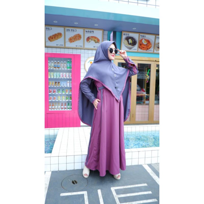 SALE GAMIS ORI VIOLA HIJAB/GAMIS SET KHIMAR/Zevana syari