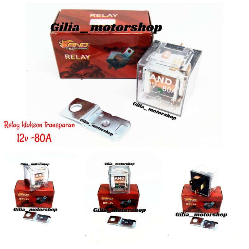 Relay Klakson Motor Transparan Relay Transparan 4 Kaki Indikator LED 12 v