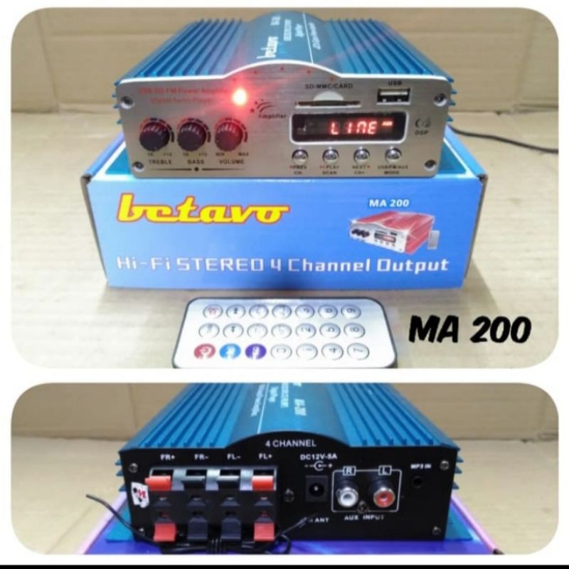 Ampli Mini Betavo MA 200 Amplifier Mobil