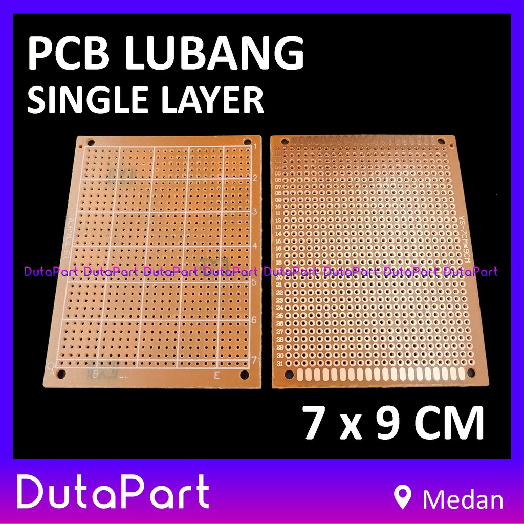 7x9 cm PCB Lubang Satu Sisi Single Layer Fiber 7*9 Prototype Board