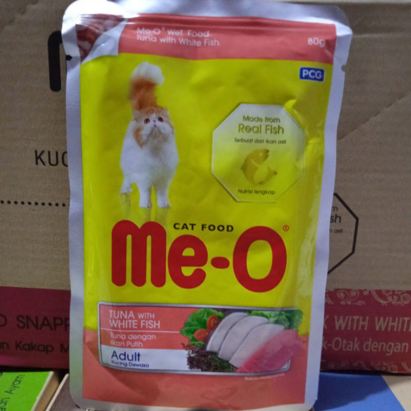 meo sachet tuna with white fish 80gr