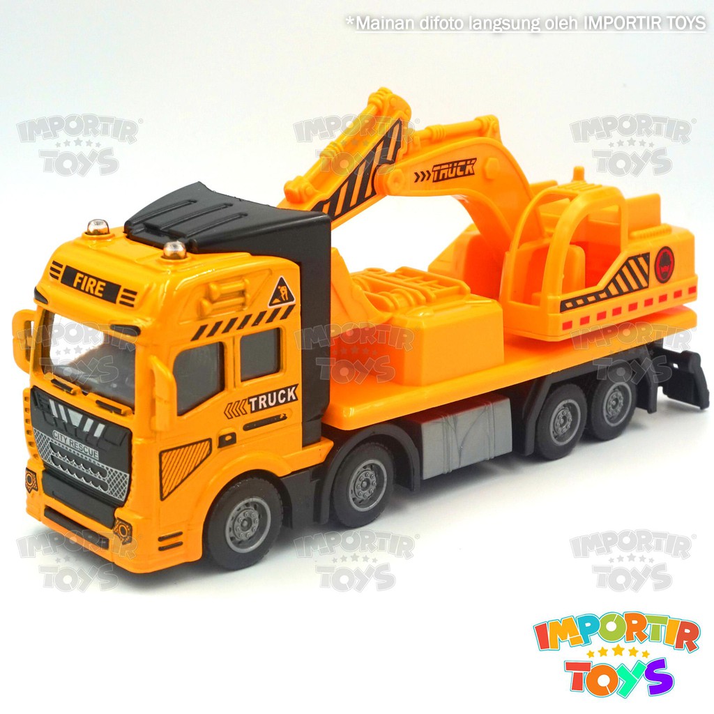 MOBIL TRUCK PENGGALI 20cm Pull Back IMPORT FREE BATRE